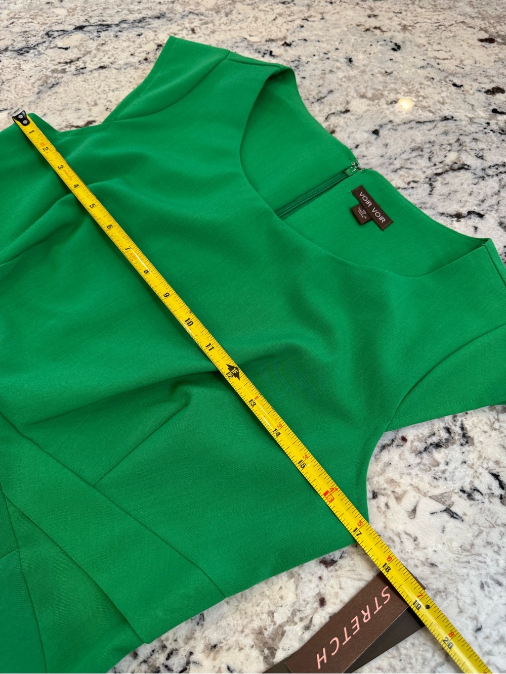 Voir Voir Emerald Green Cap-Sleeve Midi Sheath Dress - Picture 8 of 10